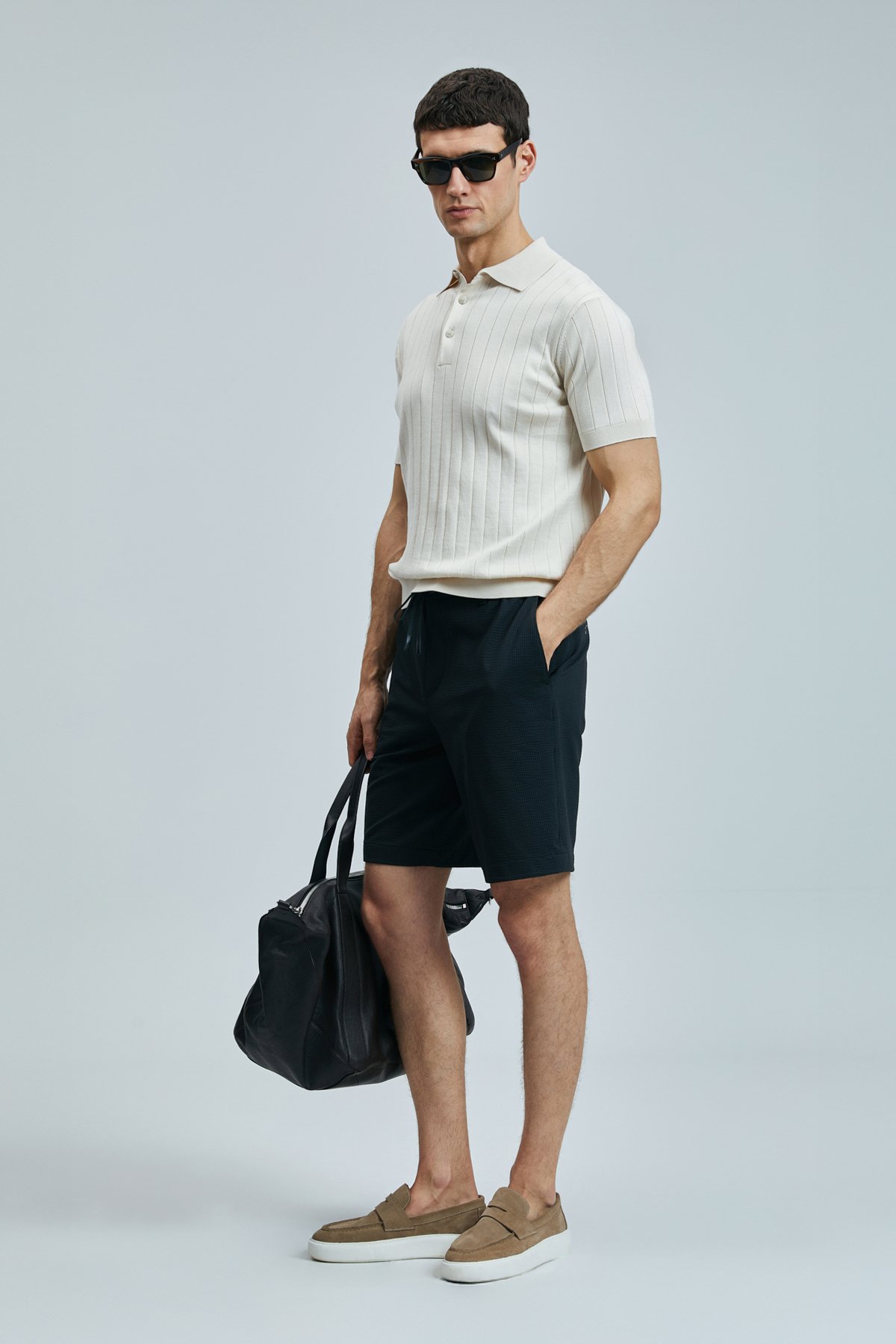 Aler Sport Herren-Chino-Shorts Slim Fit Schwarz - LUFIAN (1)