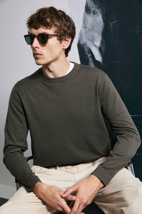 Dean Men's Sweater Light Brown - Lufian