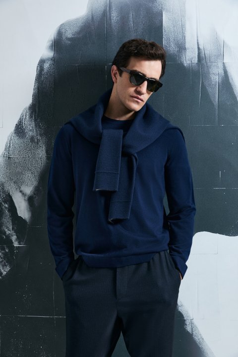 Dean Men's Sweater Navy Blue - Lufian