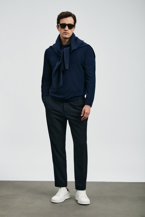 Dean Men's Sweater Navy Blue - Lufian (1)