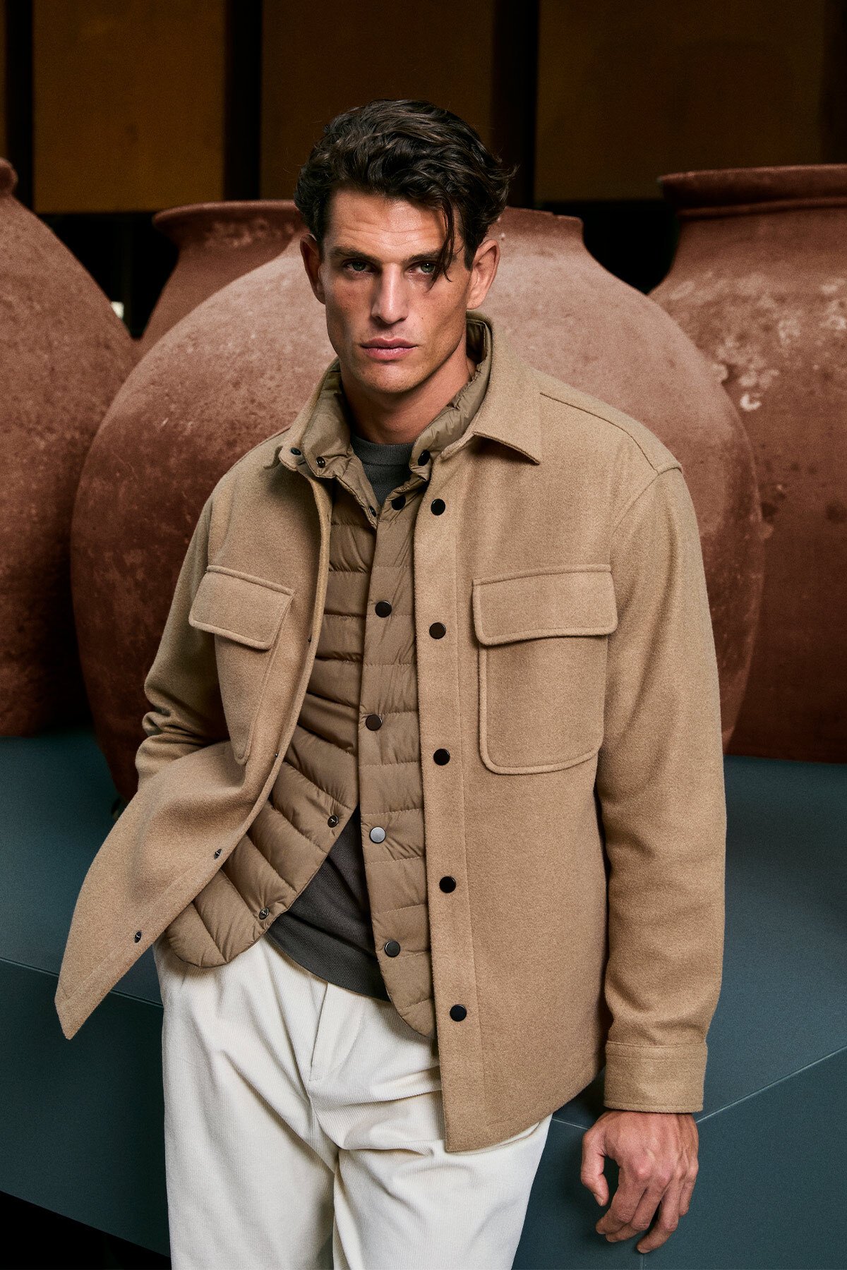 Andre Herren gestrickte Jacke Kamelhaare - LUFIAN