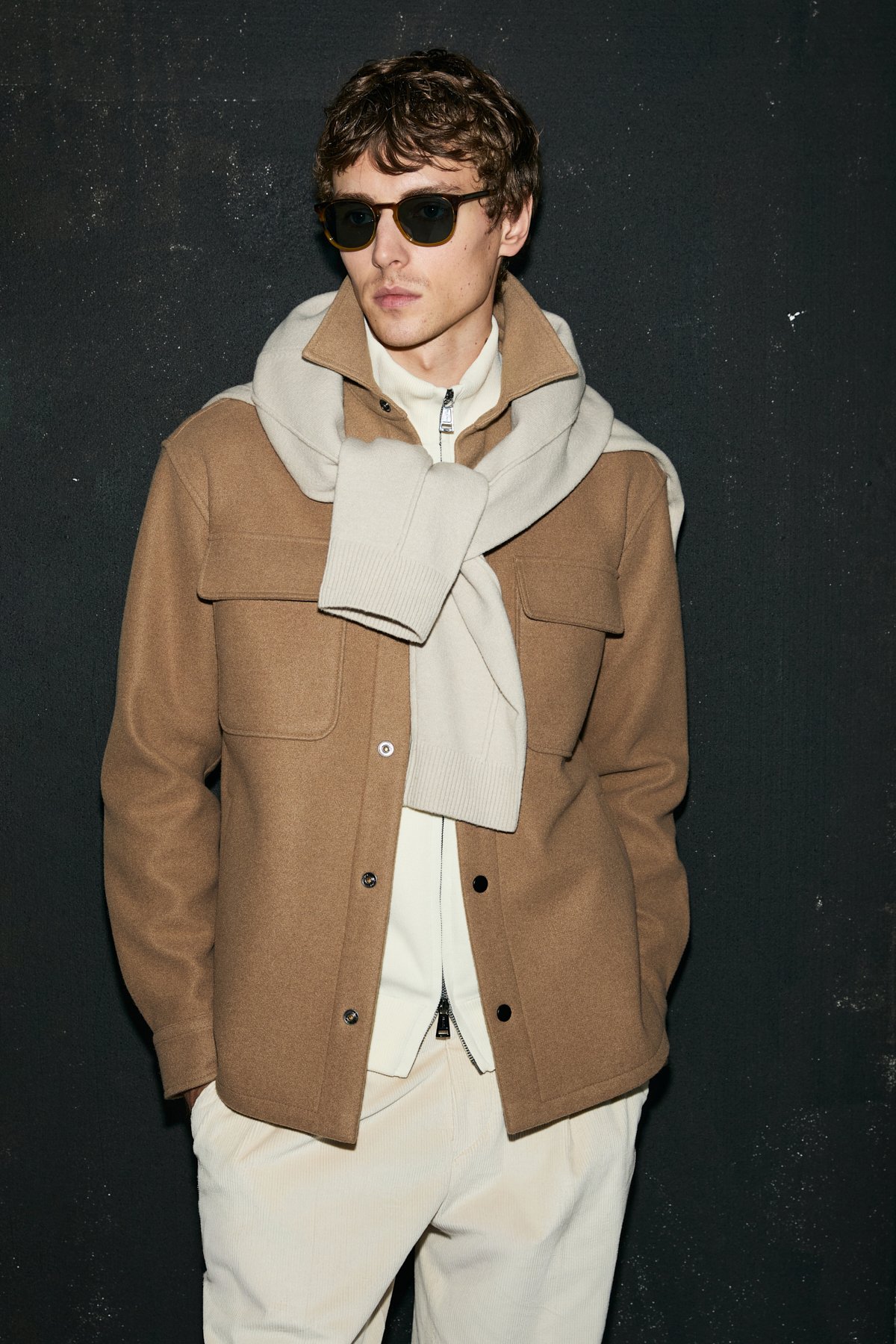 Andre Herren gestrickte Jacke Kamelhaare - LUFIAN