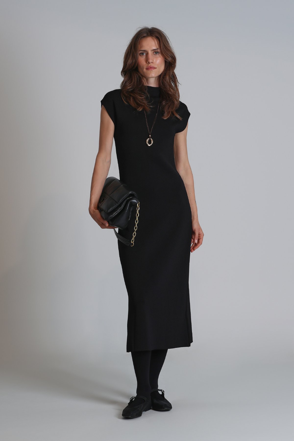 Annabel Damenkleid Regular Fit Schwarz - LUFIAN