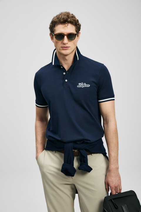 Artos Smartes Herren-Polo-T-Shirt in Marineblau - LUFIAN