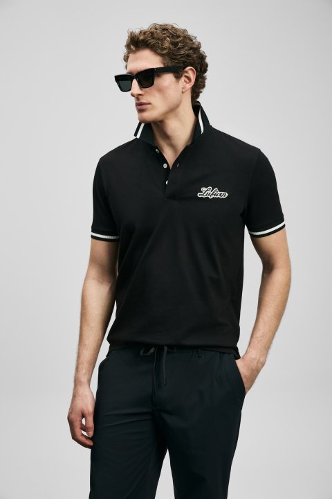 Artos Schickes Herren-Polo-T-Shirt Schwarz - LUFIAN