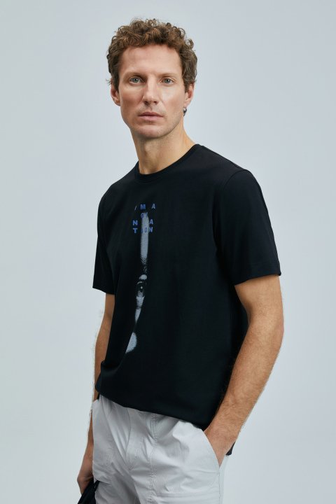 Eye Modernes Grafik-T-Shirt Schwarz - LUFIAN (1)