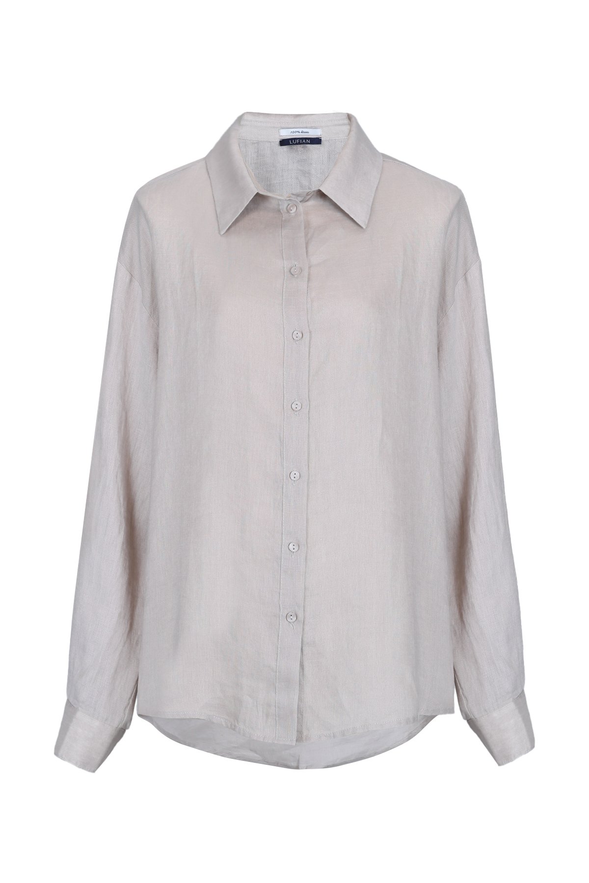 Barrı Damen-Leinenhemd Beige - LUFIAN