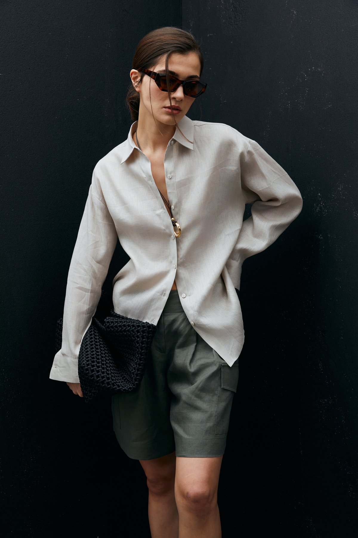 Barrı Damen-Leinenhemd Beige - LUFIAN