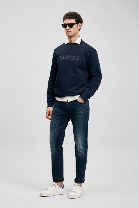 Benedıc Schicke Jeans Herrenhosen Slim Fit Dunkelblau - LUFIAN