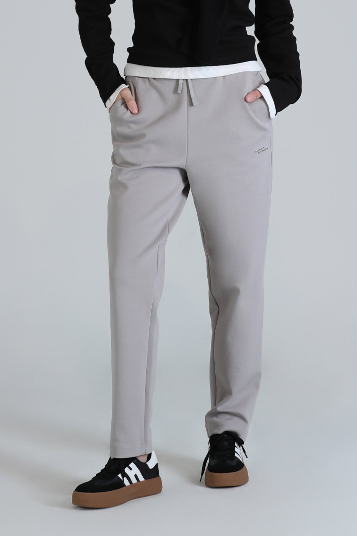 Amber Gestrickte Damen-Jogginghosen beige - LUFIAN (1)