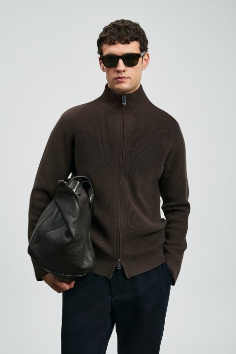 Amber Herren-Cardigan Brown - LUFIAN