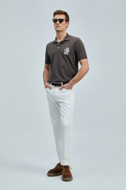 Best Smartes Herren-Polo-T-Shirt Braun - LUFIAN
