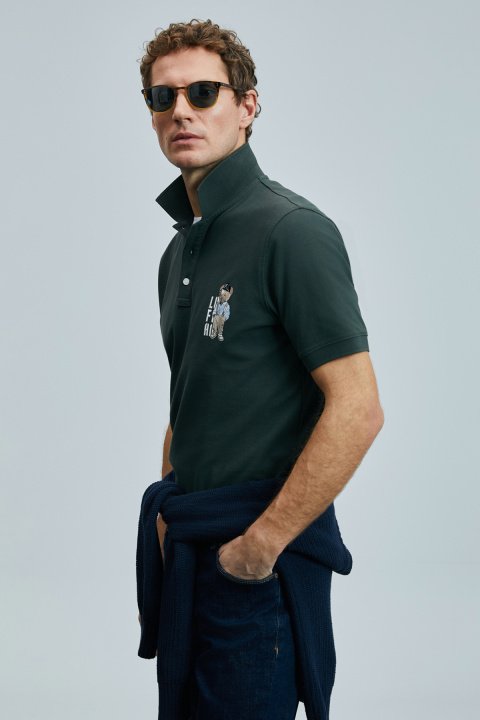 Best Smart Men's Polo T-Shirt Khaki - LUFIAN