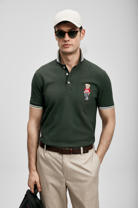 Brady Smart Men's Polo T-Shirt Khaki - LUFIAN