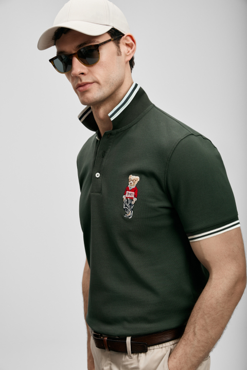 Brady Smart Men's Polo T-Shirt Khaki - LUFIAN