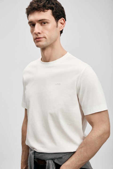 Bran Modernes Grafik-T-Shirt in Off-White - LUFIAN