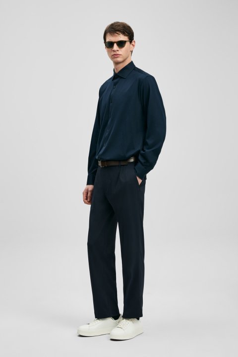 Calep Schicke Herren-Chinohosen Slim Fit Marineblau - LUFIAN