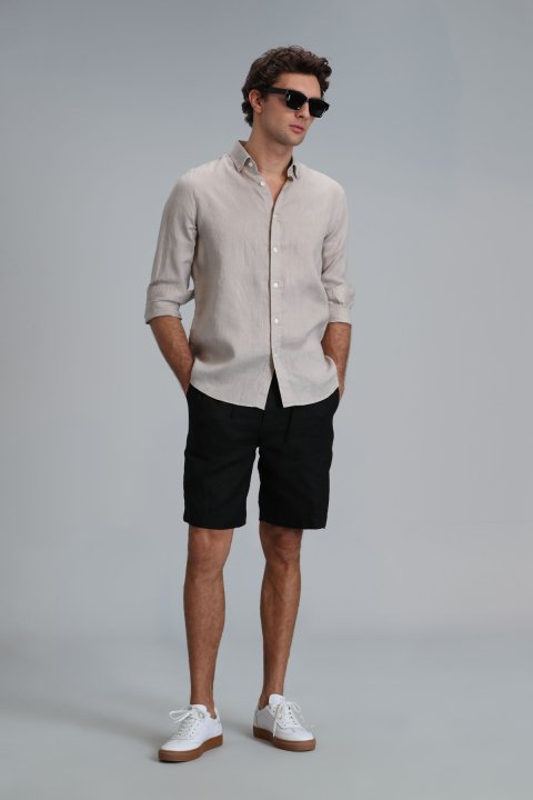 Peler Sport Herren-Chino-Shorts Slim Fit Schwarz - LUFIAN