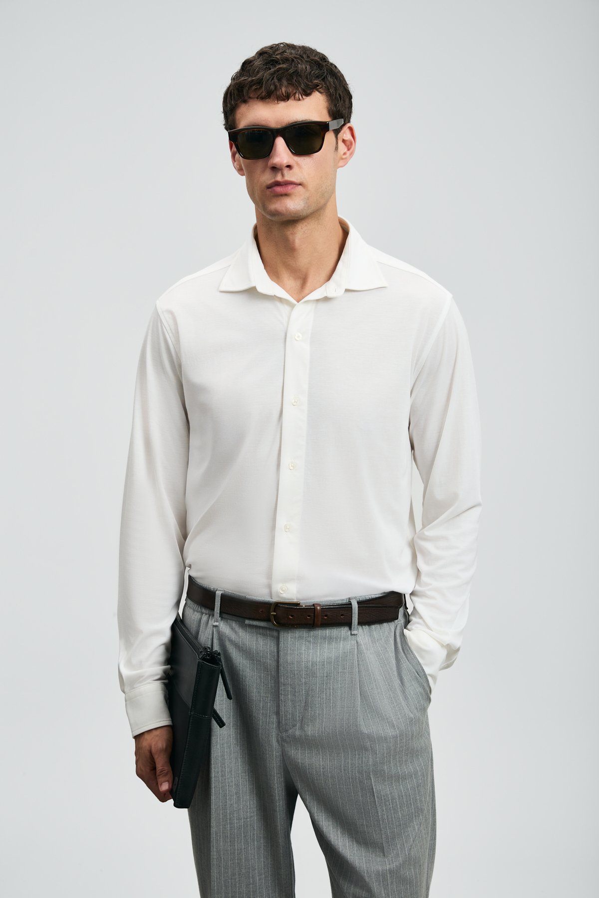 Carl Herren-Basic-Hemd Regular Fit Weiß - LUFIAN