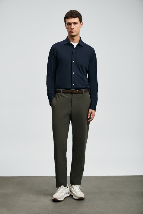 Carl Herren-Basic-Hemd Regular Fit Marineblau - LUFIAN