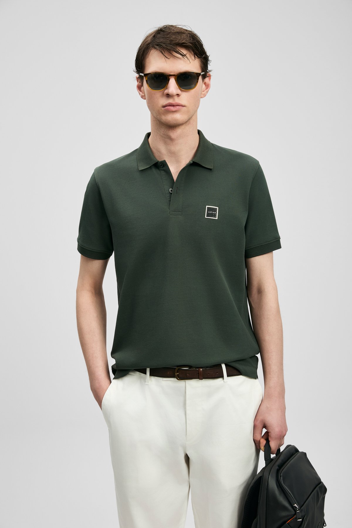 Carter Smart Men's Polo T-Shirt Khaki - LUFIAN