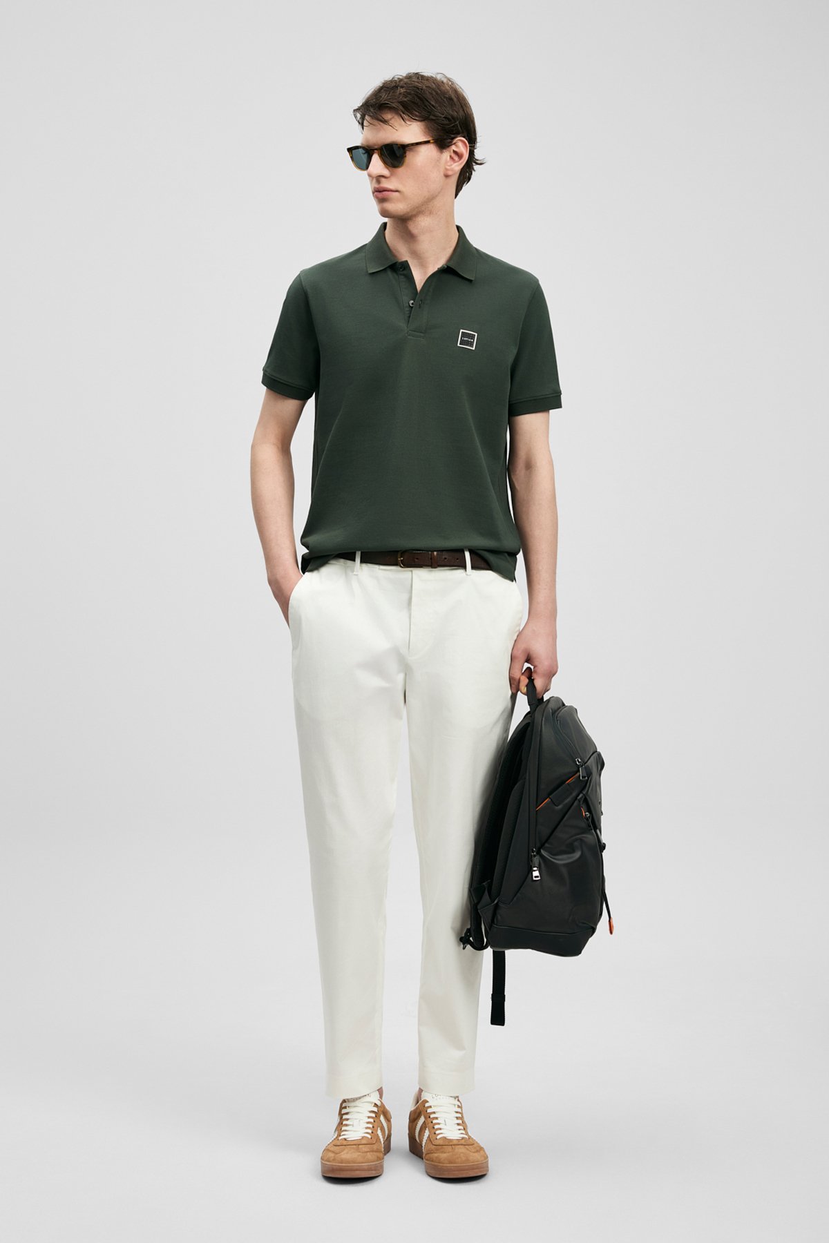 Carter Smart Men's Polo T-Shirt Khaki - LUFIAN (1)