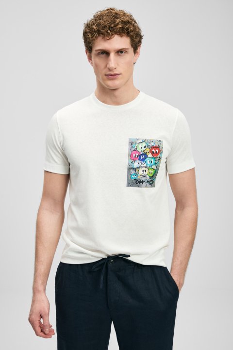 Charlıe Modernes Grafik-T-Shirt in Off-White - LUFIAN