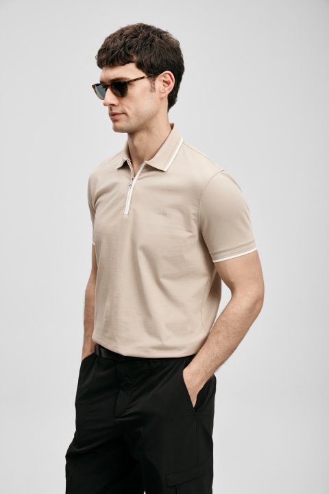Chase Schickes Herren-Polo-T-Shirt Beige - LUFIAN