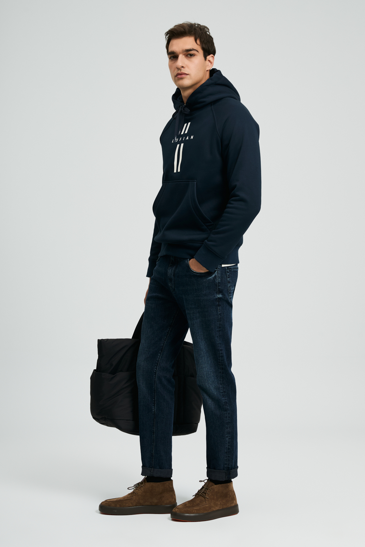 Male Sweatshirt Navy - LUFIAN