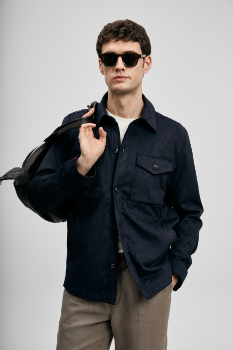 Cole Herrenhemdjacke Marineblau - LUFIAN