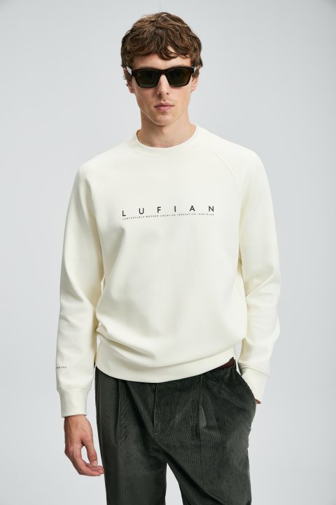 Cooper Herren-Sweatshirt in Off-White - LUFIAN