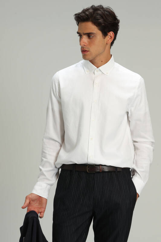 Danıel Mens Smart Shirt Comfort Slım Fıt Whıte - 3