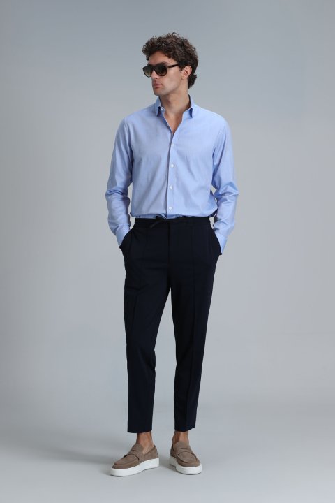 Danıel Herren-Basic-Hemd Regular Fit Blue - LUFIAN