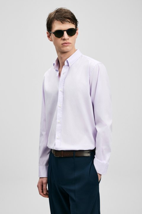 Danıel Herren-Basic-Hemd Regular Fit Lila - LUFIAN