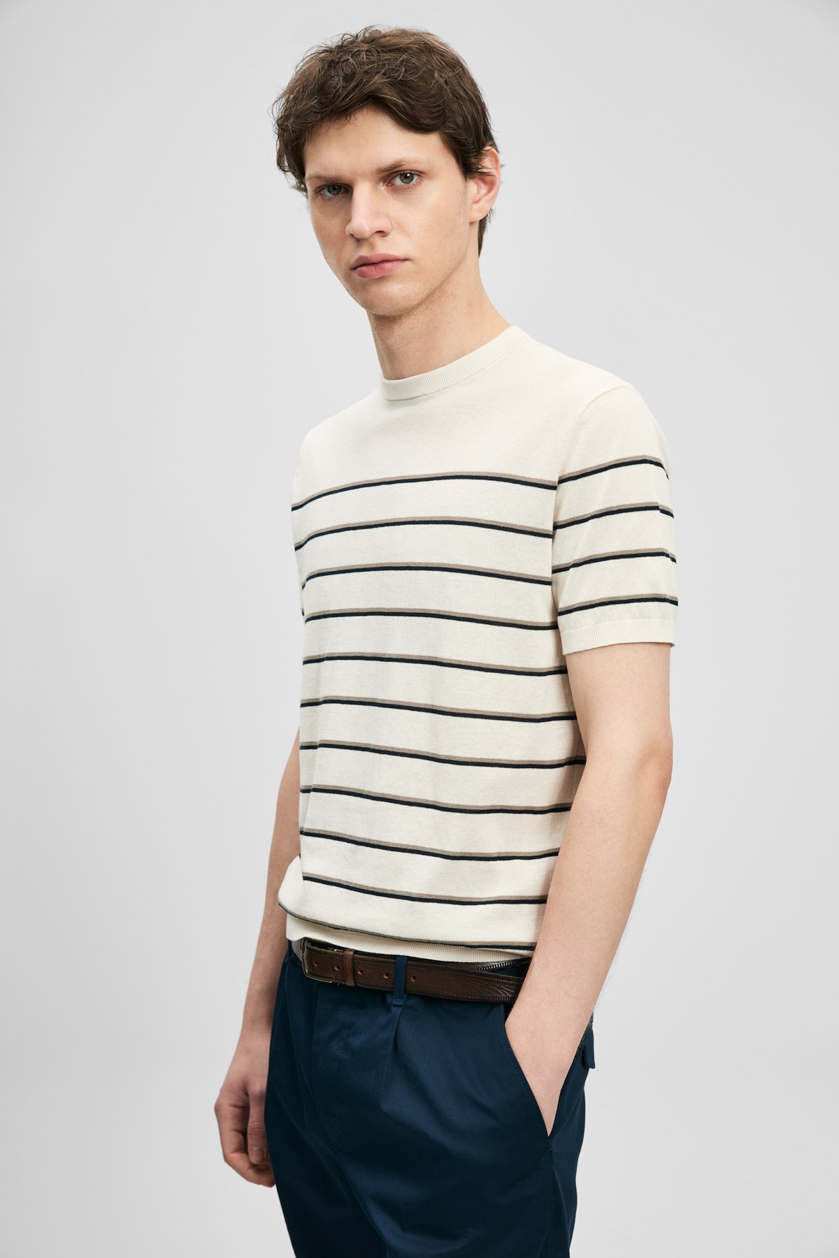 Danıel Herren-Baumwollpullover in Off-White - LUFIAN
