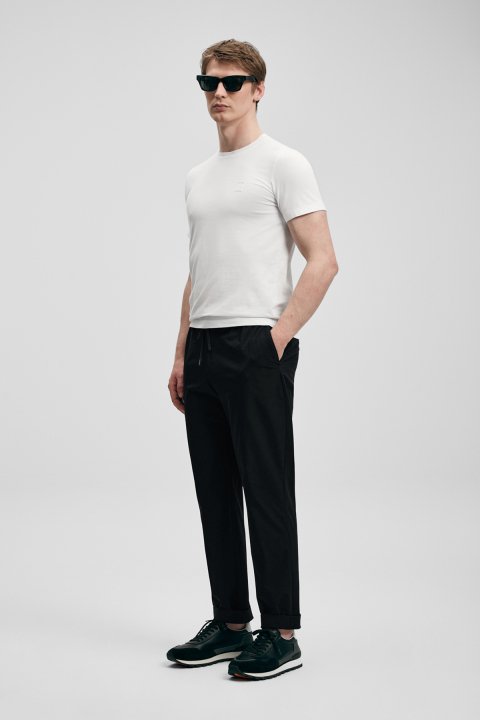 Daxon Schicke Herren-Chinohosen Slim Fit Schwarz - LUFIAN