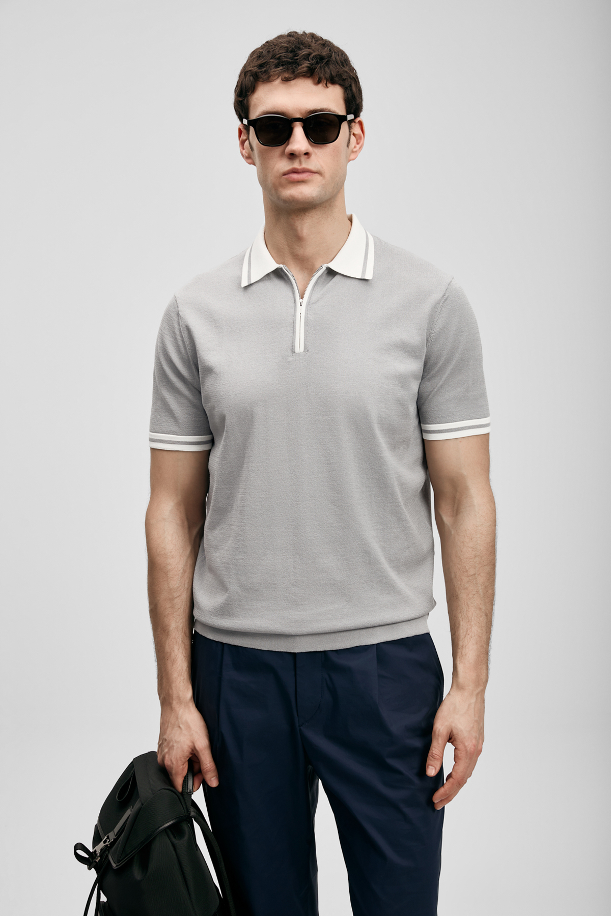 Dean Herren Modal Blend Pullover Hellgrau - LUFIAN
