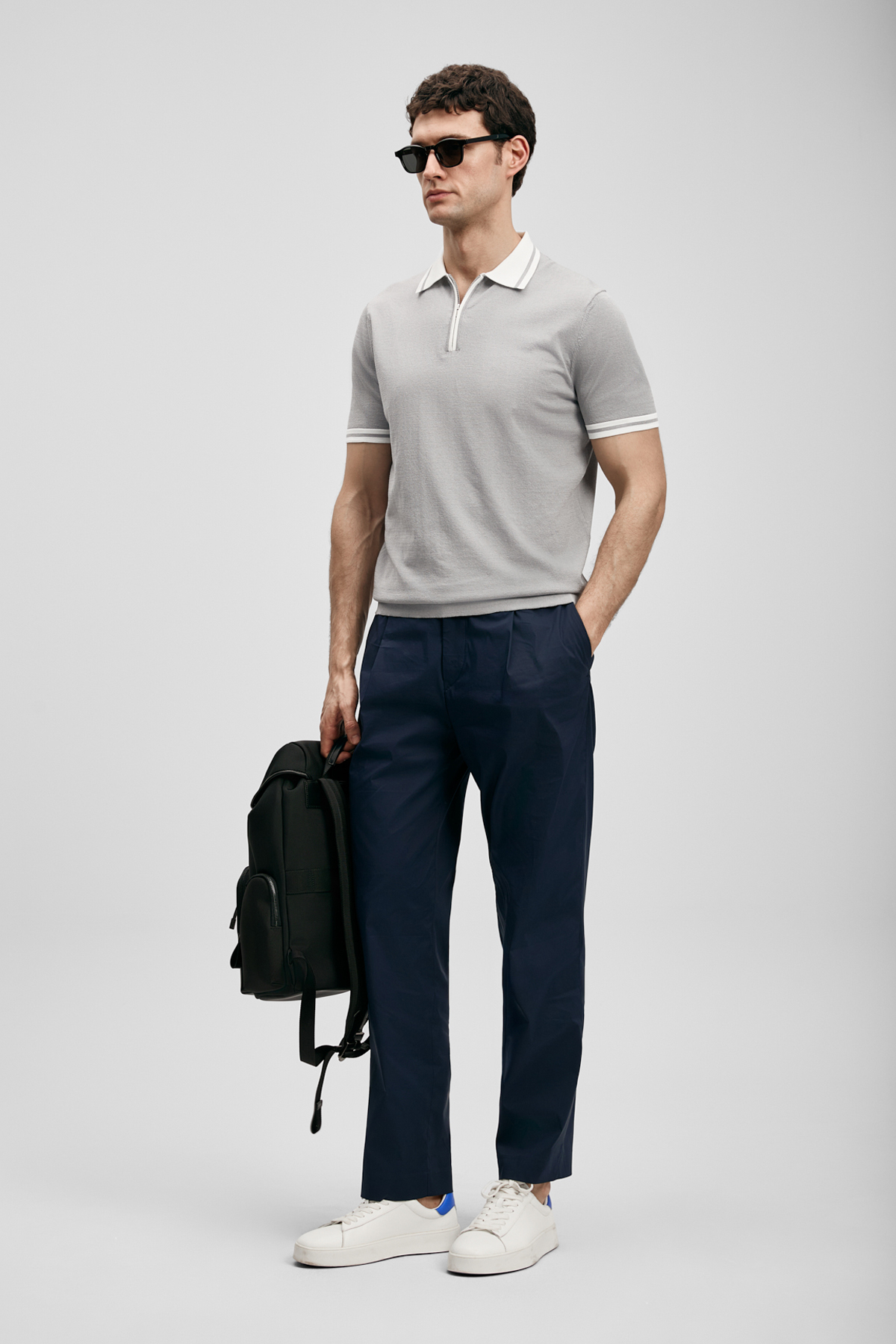 Dean Herren Modal Blend Pullover Hellgrau - LUFIAN (1)