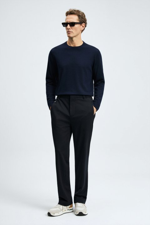 Dean Rundhals-Strickpullover aus Wollmischung Marineblau - Lufian
