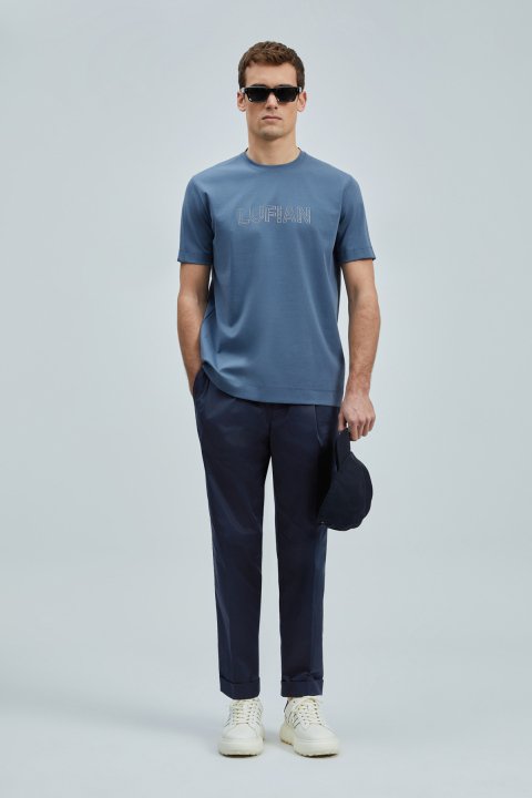 Thınk Modernes Grafik-T-Shirt dunkelblau - LUFIAN
