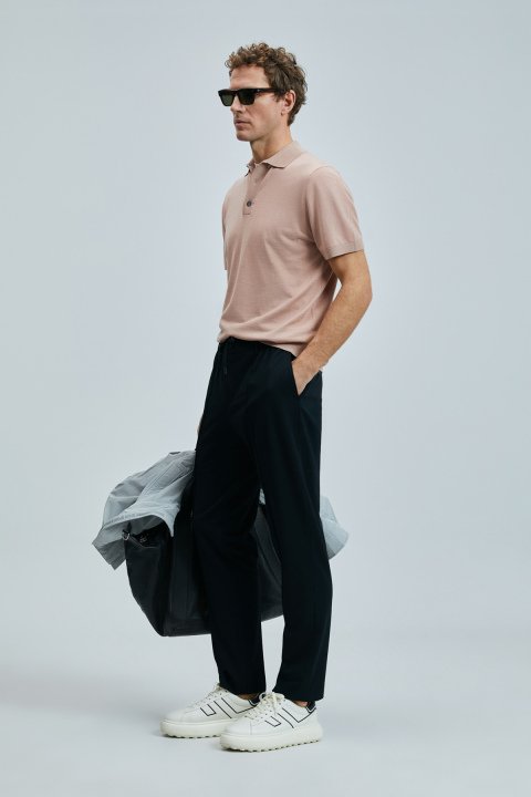 Derek Herren Seiden-Mix-Pullover Dusty Rose - LUFIAN