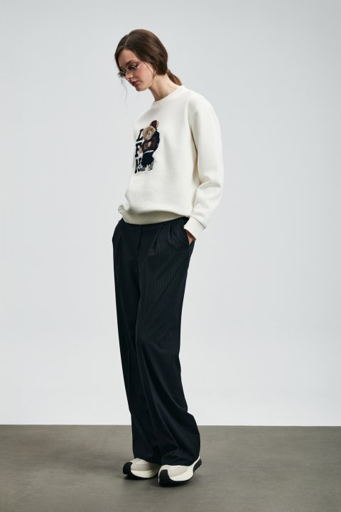 Dıamond Damen-Strickpullover in Off-White - LUFIAN