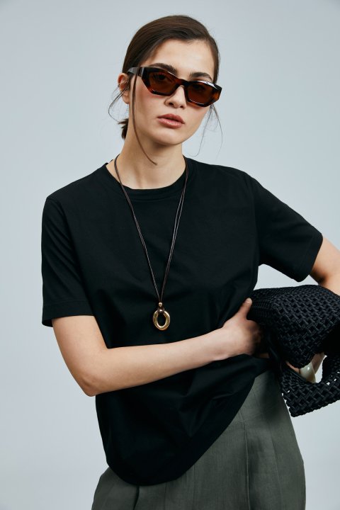 Dıdo Damen-T-Shirt Schwarz - LUFIAN
