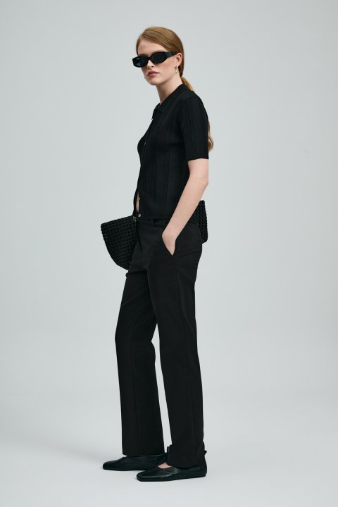 Dına Damen-Strickshirt Schwarz - LUFIAN