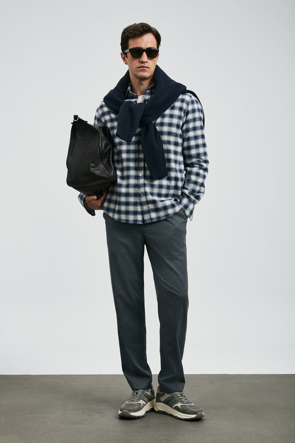 Duke Herren-Basic-Hemd Regular Fit Marineblau - LUFIAN