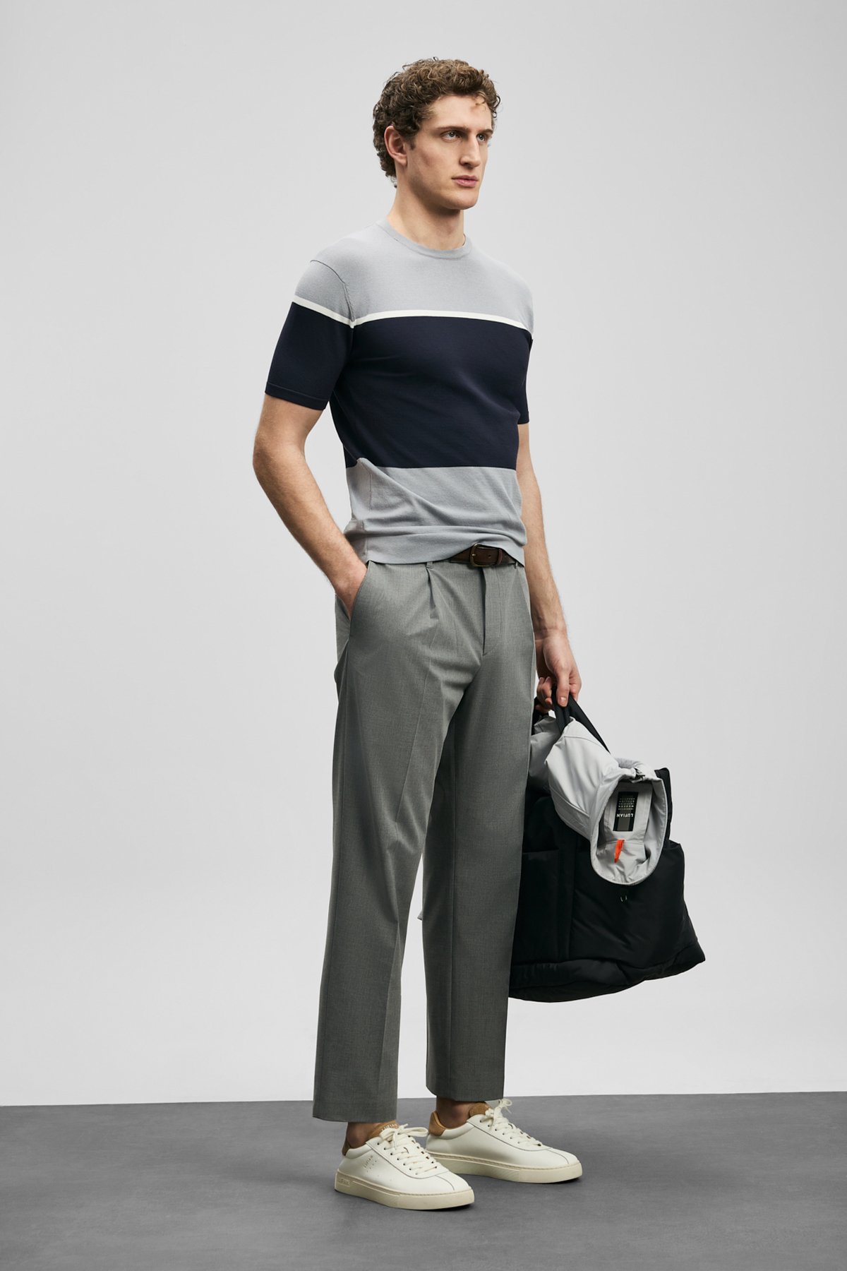 Enzo Herren Modal Blend Pullover Hellgrau - LUFIAN (1)