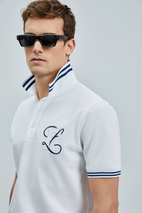 Everes Smartes Herren-Polo-T-Shirt weiß - LUFIAN