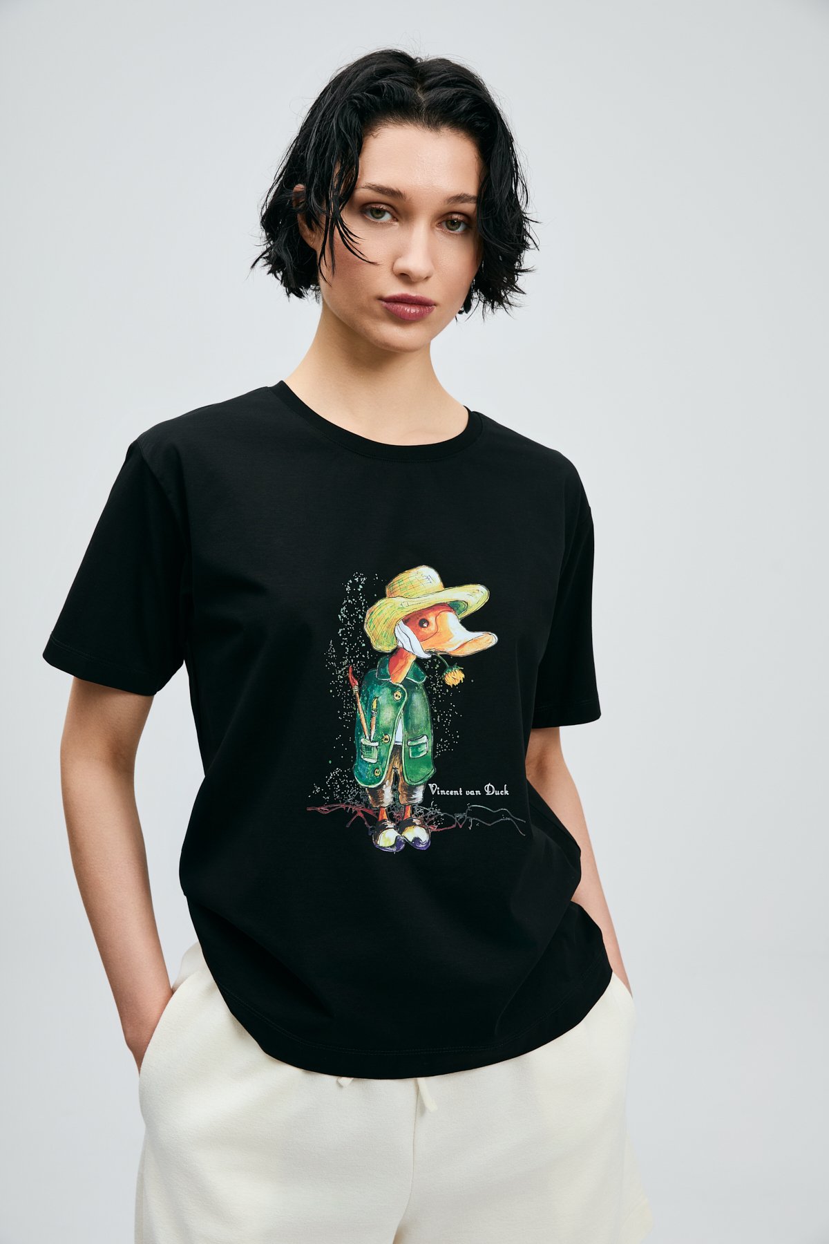 Fame Damen-T-Shirt Schwarz - LUFIAN