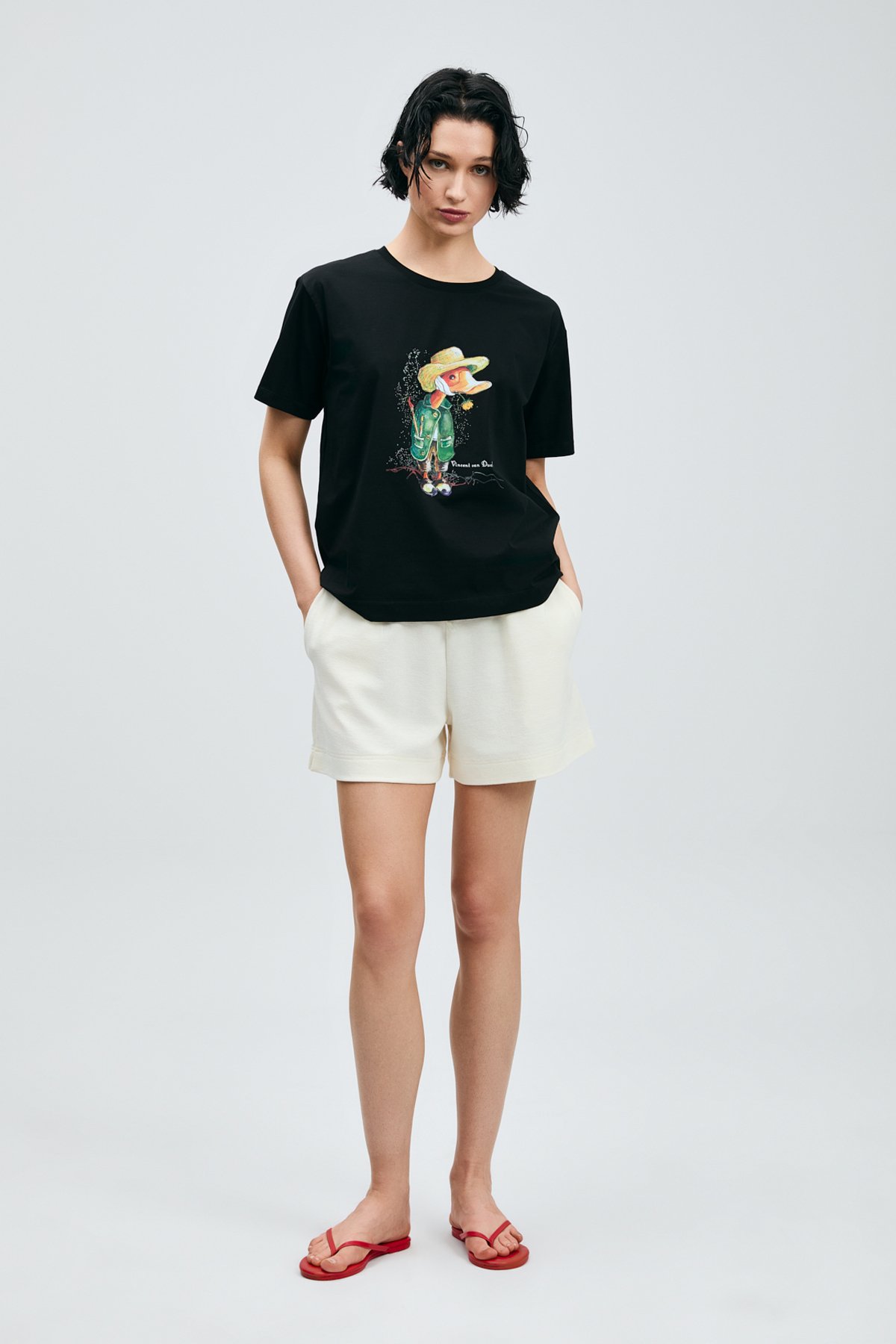 Fame Damen-T-Shirt Schwarz - LUFIAN