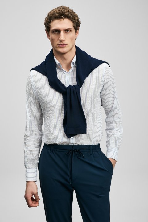 Federico Herren-Basic-Hemd Regular Fit Weiß - LUFIAN